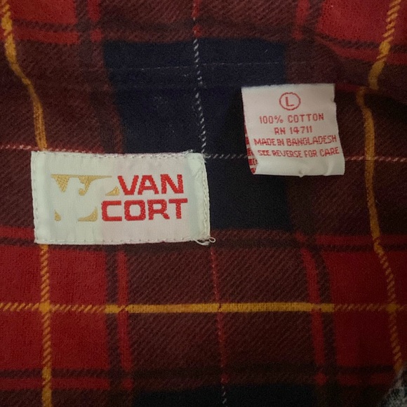 🔥VINTAGE🔥Van Cort 100% Cotton Flannel Shirt. - Picture 2 of 4